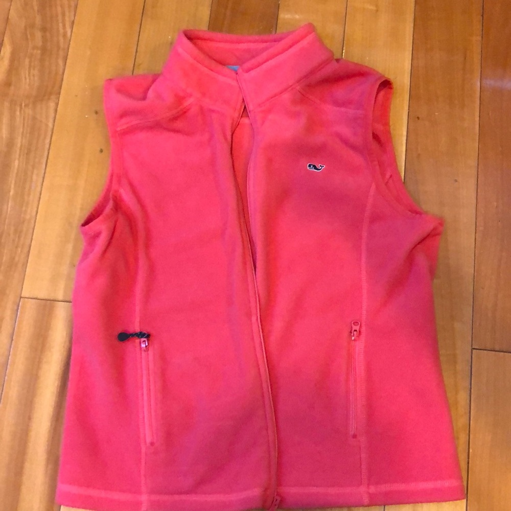 Pink fleece girls vineyard vines vest